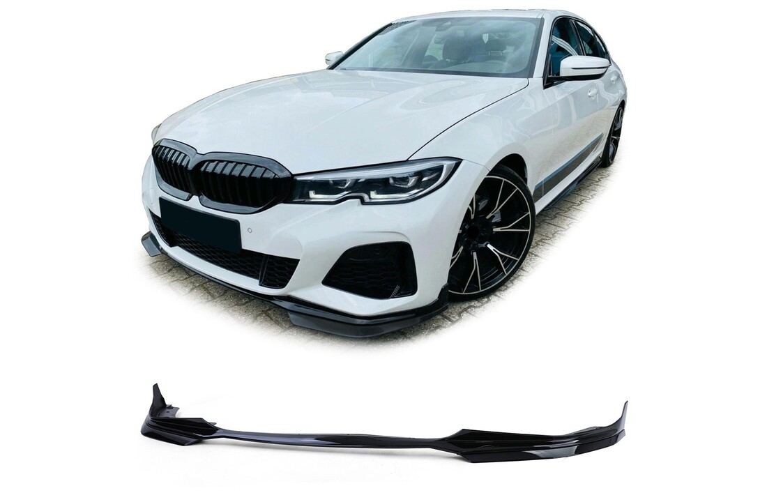 Spoiler - voorspoiler lip geschikt voor BMW 3-serie G20 G21 sedan/touring vanaf 2018 - zwart