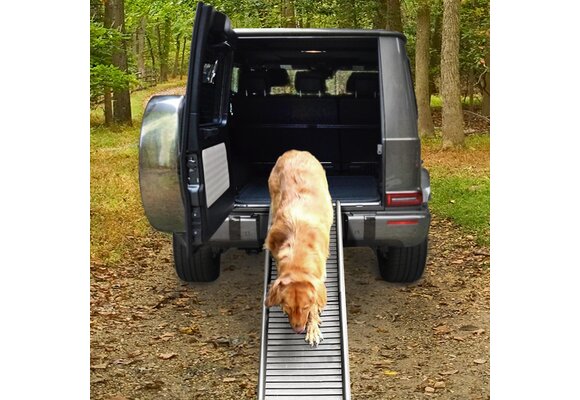 Loopplank hond - opvouwbaar - 155x40cm - 90kg - grijs