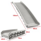 Loopplank hond - opvouwbaar - 155x40cm - 90kg - grijs