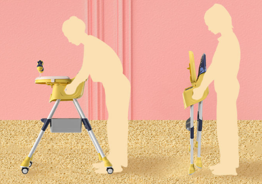 Kinderstoel meegroei - inklapbaar - met speelset - blauw