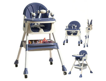 Kinderstoel meegroei - inklapbaar - met speelset - blauw