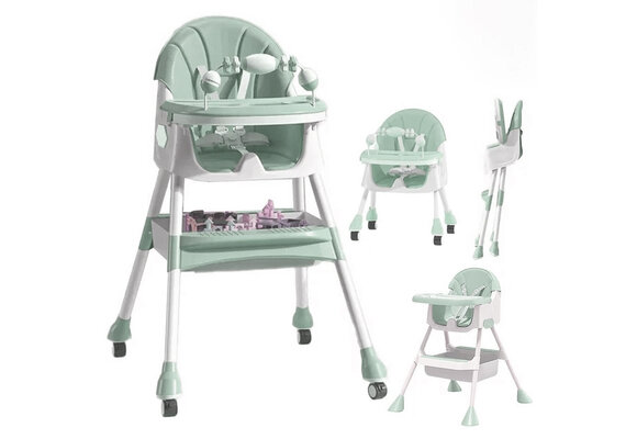 Kinderstoel meegroei - inklapbaar - met speelset - groen