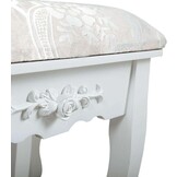 Kaptafel met hartvormige spiegel & krukje - 74x40x143cm - wit