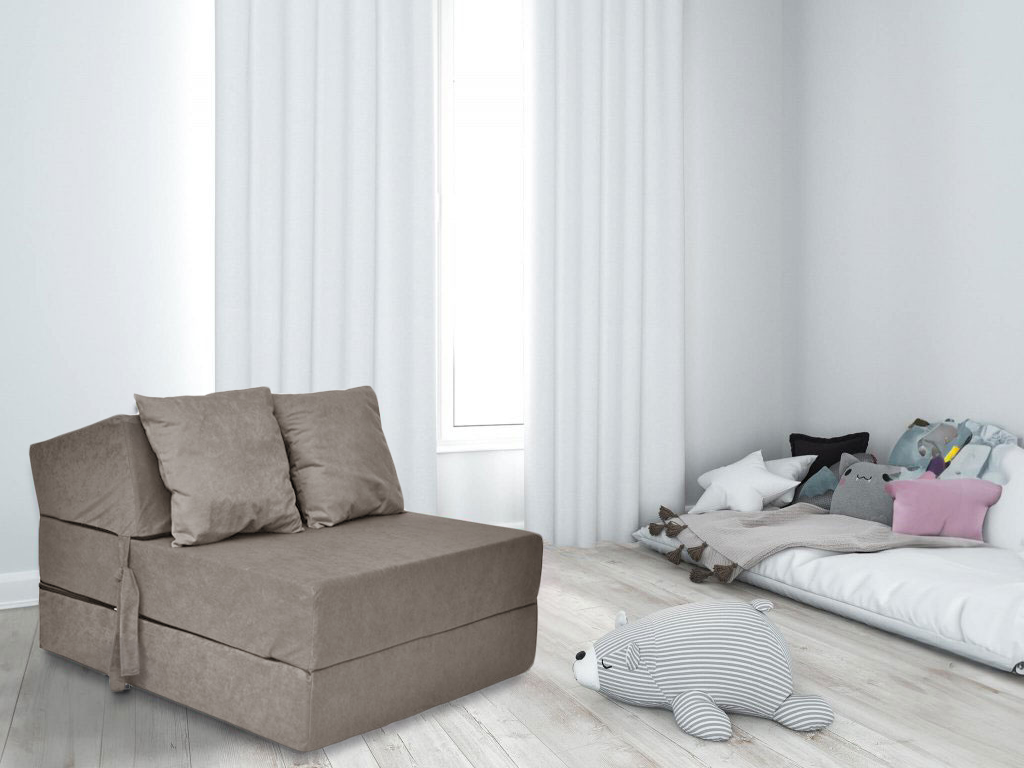 Opvouwbaar matras met kussen - 70cm x 200cm x 15cm - logeermatras - Grijs