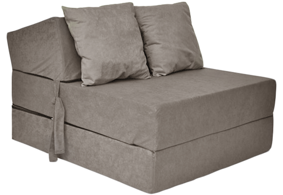 Opvouwbaar matras met kussen - 70cm x 200cm x 15cm - logeermatras - Grijs