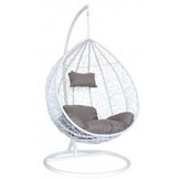 Hangstoel - met frame en kussens - 115x103x195cm - wit grijs