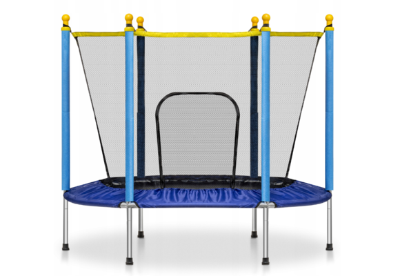 Trampoline met net - Ø 140 cm - tot 45 kg - blauw geel