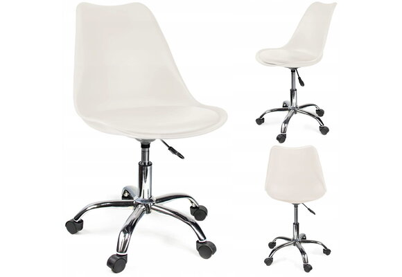 Bureaustoel - IGER - met wieltjes - hoogte verstelbaar - wit