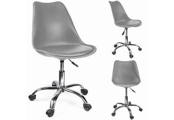 Bureaustoel - IGER - met wieltjes - hoogte verstelbaar - grijs