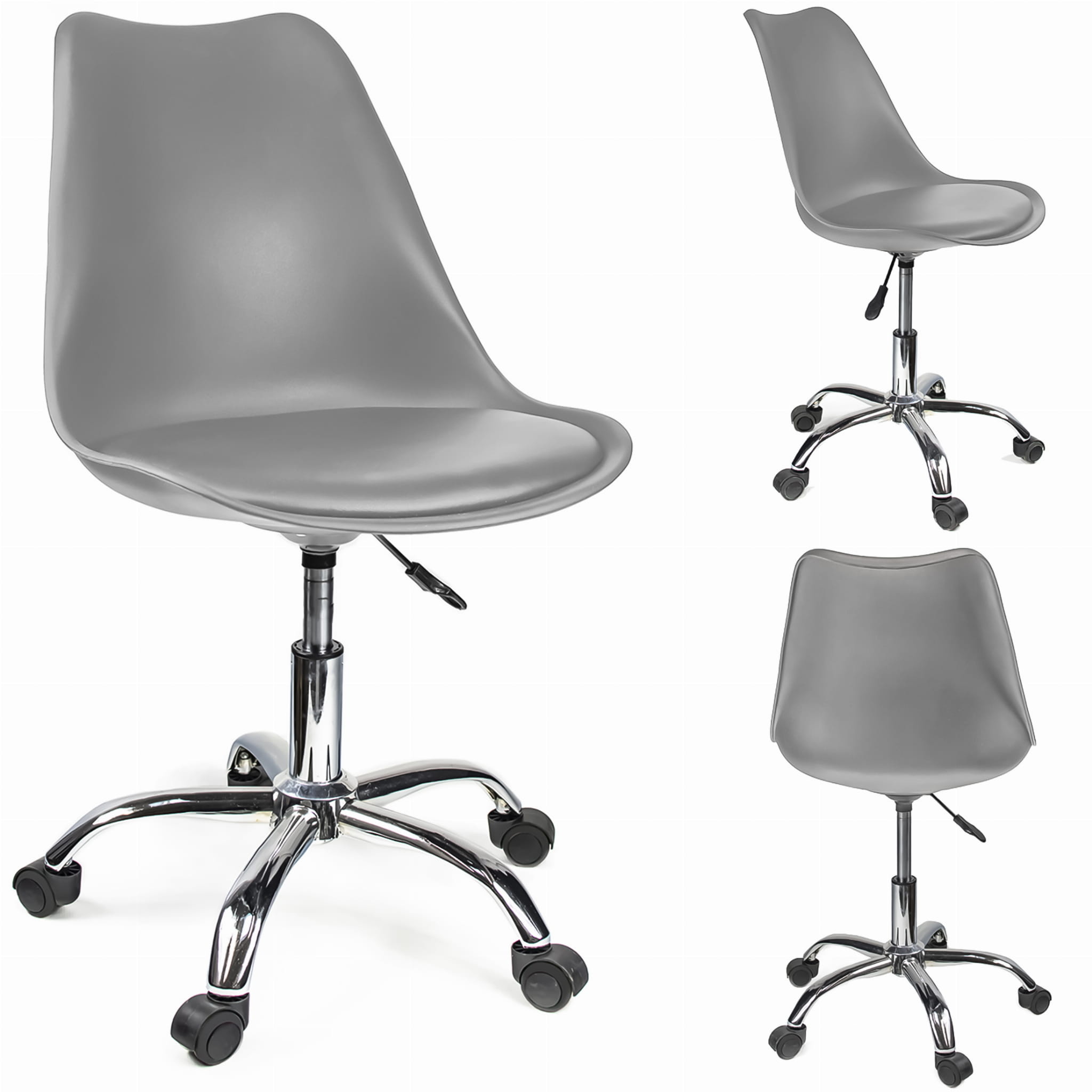 Bureaustoel - IGER - met wieltjes - hoogte verstelbaar - grijs