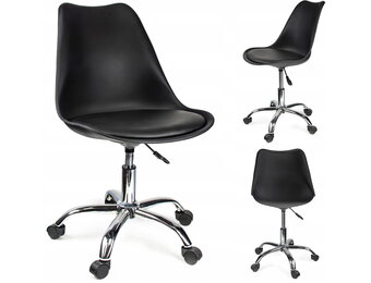 Bureaustoel - IGER - met wieltjes - hoogte verstelbaar - zwart