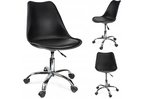 Bureaustoel - IGER - met wieltjes - hoogte verstelbaar - zwart