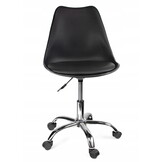 Bureaustoel - IGER - met wieltjes - hoogte verstelbaar - zwart