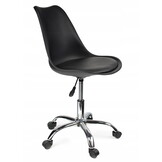 Bureaustoel - IGER - met wieltjes - hoogte verstelbaar - zwart