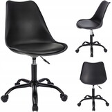 Bureaustoel - IGER - met wieltjes - en zwarte basis - zwart