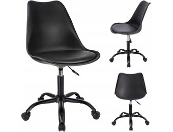 Bureaustoel - IGER - met wieltjes - en zwarte basis - zwart