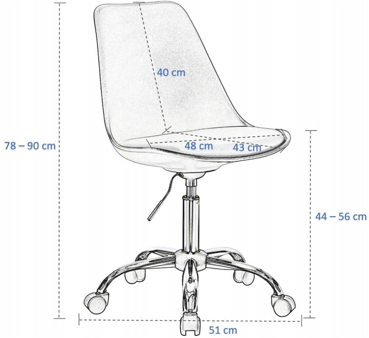 Bureaustoel - IGER - met wieltjes - en zwarte basis - zwart