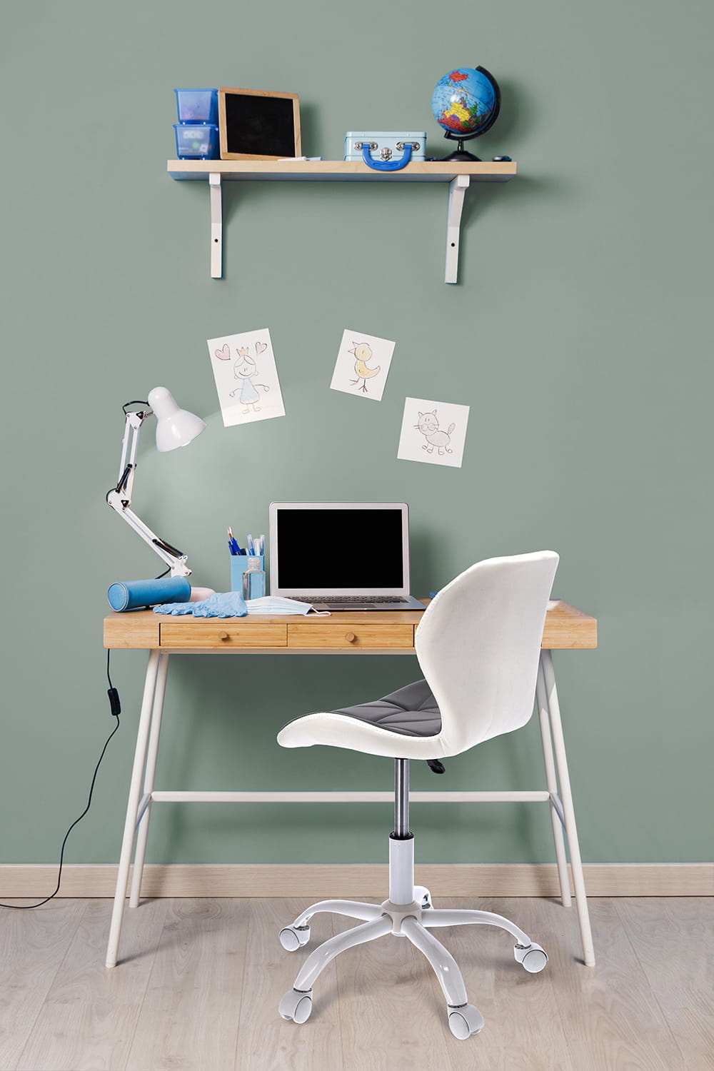 Bureaustoel - ENDO - ergonomisch - modern - wit grijs