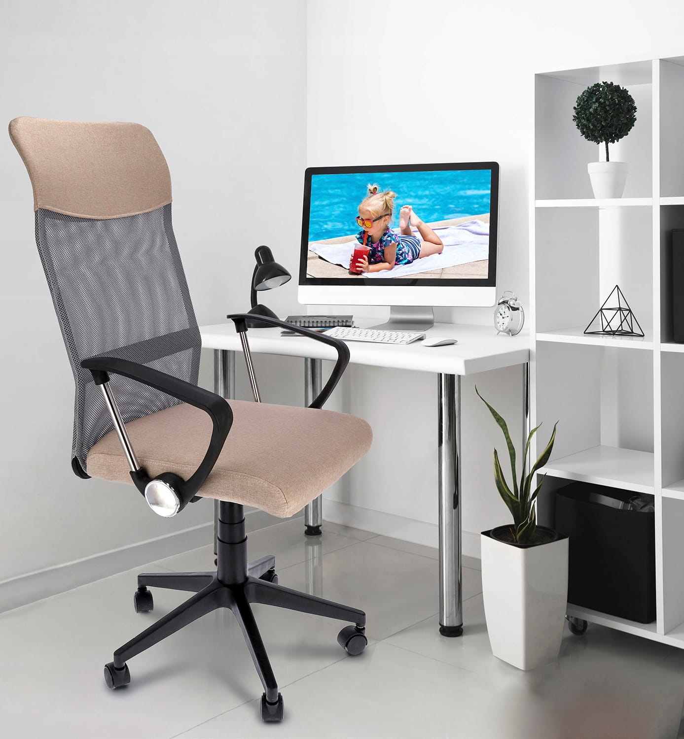 Ergonomische bureaustoel - ZOOM - verstelbaar - beige