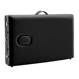 Massagetafel - inklapbaar - 3 secties - aluminium - zwart