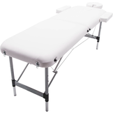 Massagetafel - inklapbaar - 2 secties - aluminium - wit