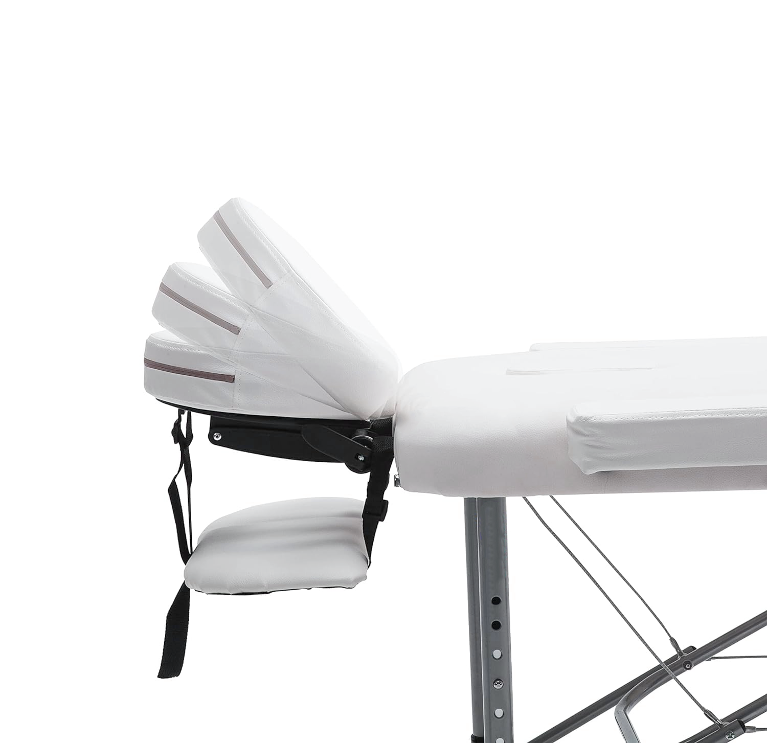 Massagetafel - inklapbaar - 2 secties - aluminium - wit