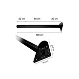 Schommel ophangstang - 100cm - gepoedercoat staal - zwart