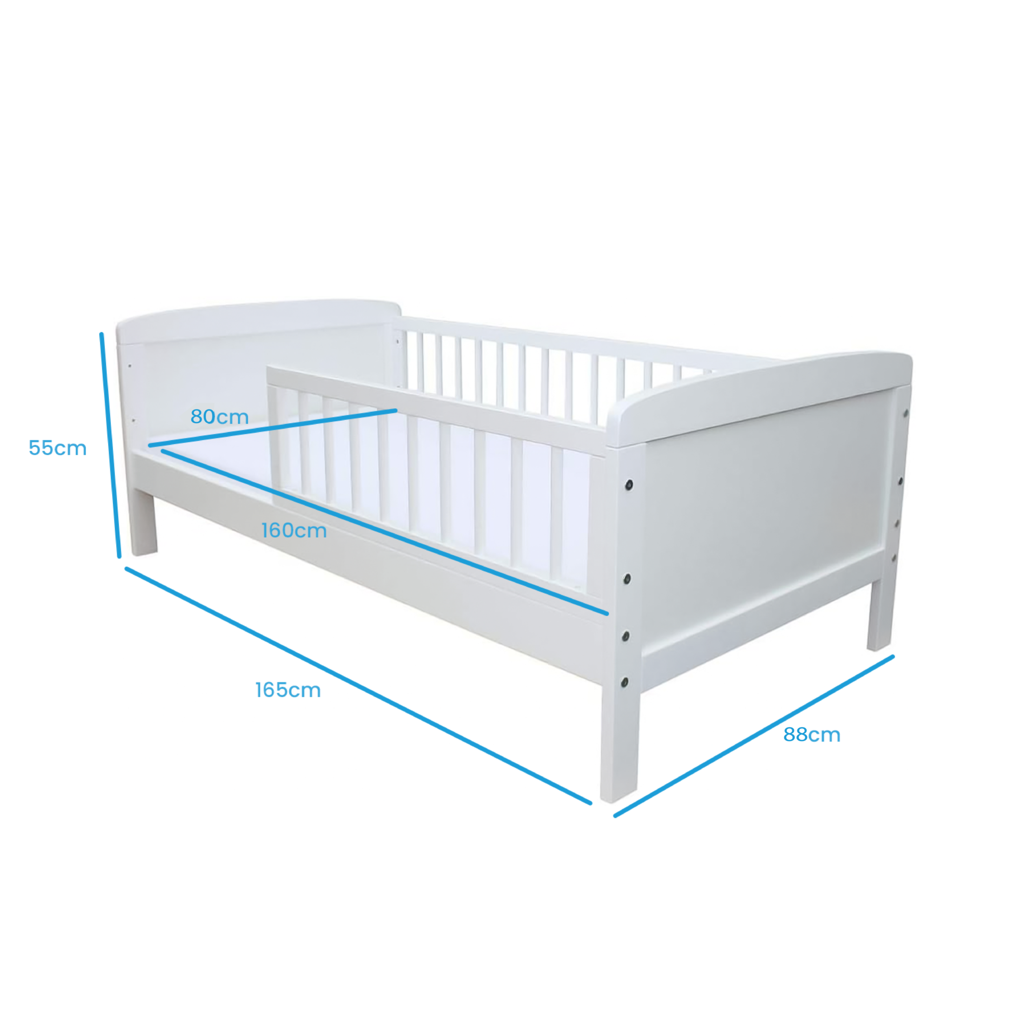 Peuterbed - wit - 160x80cm - incl lattenbodem kinderbed