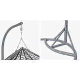 Hangstoel - Ei stoel - 2 personen - met frame - grijs beige