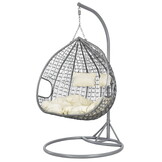 Hangstoel - Ei stoel - 2 personen - met frame - grijs beige
