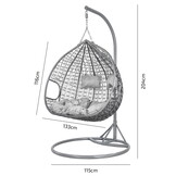 Hangstoel - Ei stoel - 2 personen - met frame - grijs beige