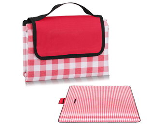 Picknickkleed - waterdicht - 200x200 cm - rood wit - geruit