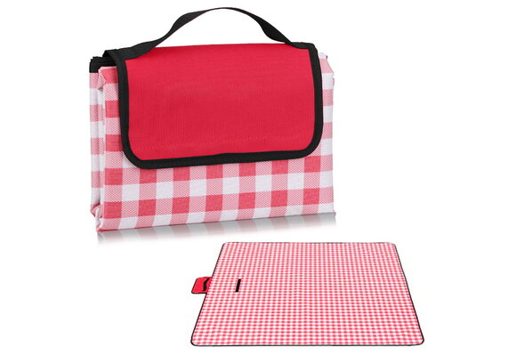 Picknickkleed - waterdicht - 200x200 cm - rood wit - geruit