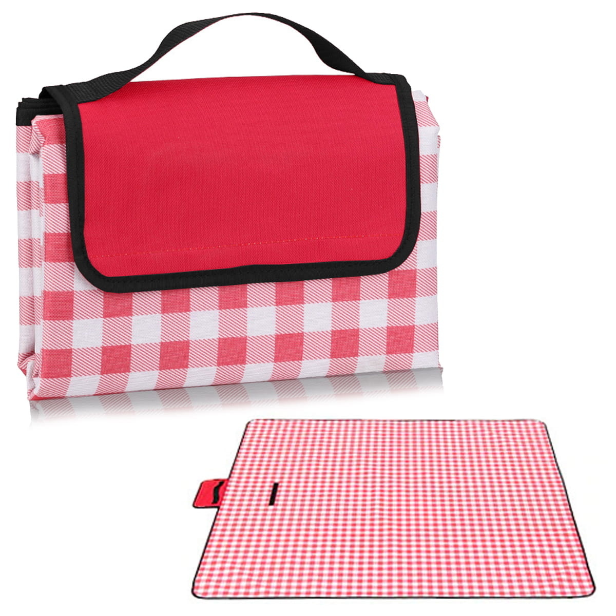 Picknickkleed - waterdicht - 200x200 cm - rood wit - geruit