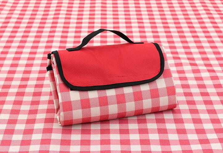 Picknickkleed - waterdicht - 200x200 cm - rood wit - geruit