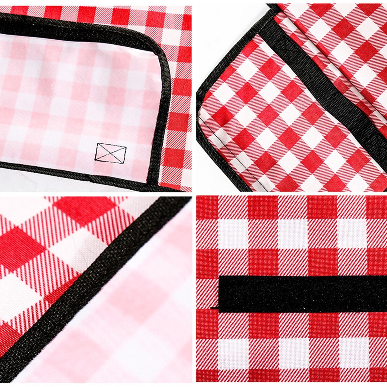 Picknickkleed - waterdicht - 200x200 cm - rood wit - geruit
