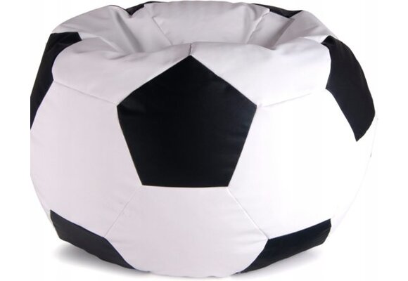 Voetbal zitzak - ecoleer - Ø 90 cm - zwart wit