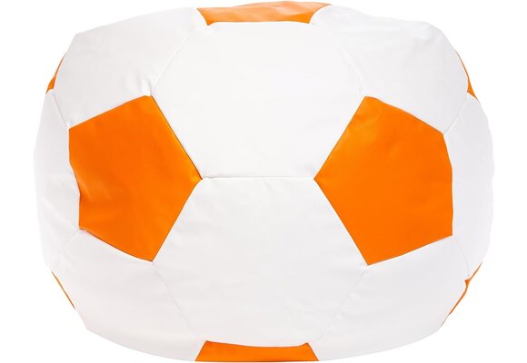 Voetbal zitzak - ecoleer - Ø 55 cm - oranje wit