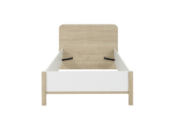 MATIS - Twijfelaar bed - tienerbed - 120x200 cm - eiken wit