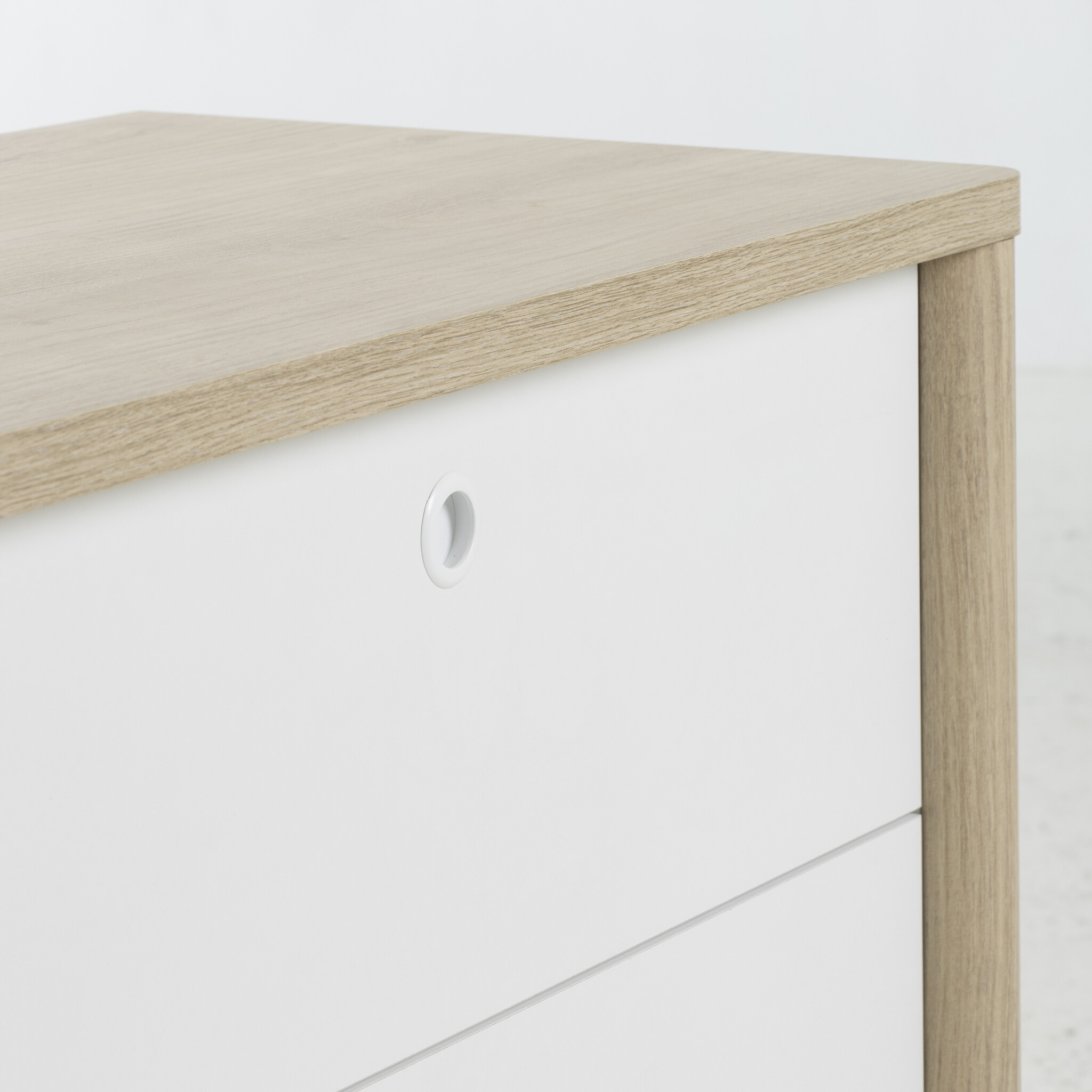 MATIS - Ladekast - commode - 3 laden - 84x45x80cm - wit eiken