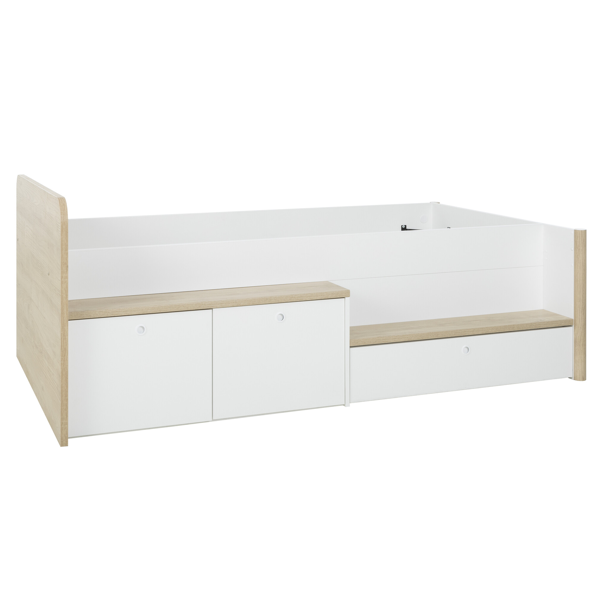 MATIS - Kajuitbed - tienerbed - 90x200cm - hout - eiken wit