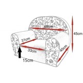 Kinderfauteuil - LINCOL - 60x40x45 cm - corduroy - lichtgrijs