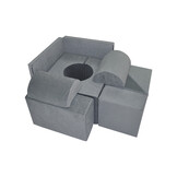 Foam blokken - soft play - ITAKA - 9 delig - donkergrijs