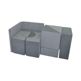 Foam blokken - soft play - ITAKA - 9 delig - donkergrijs