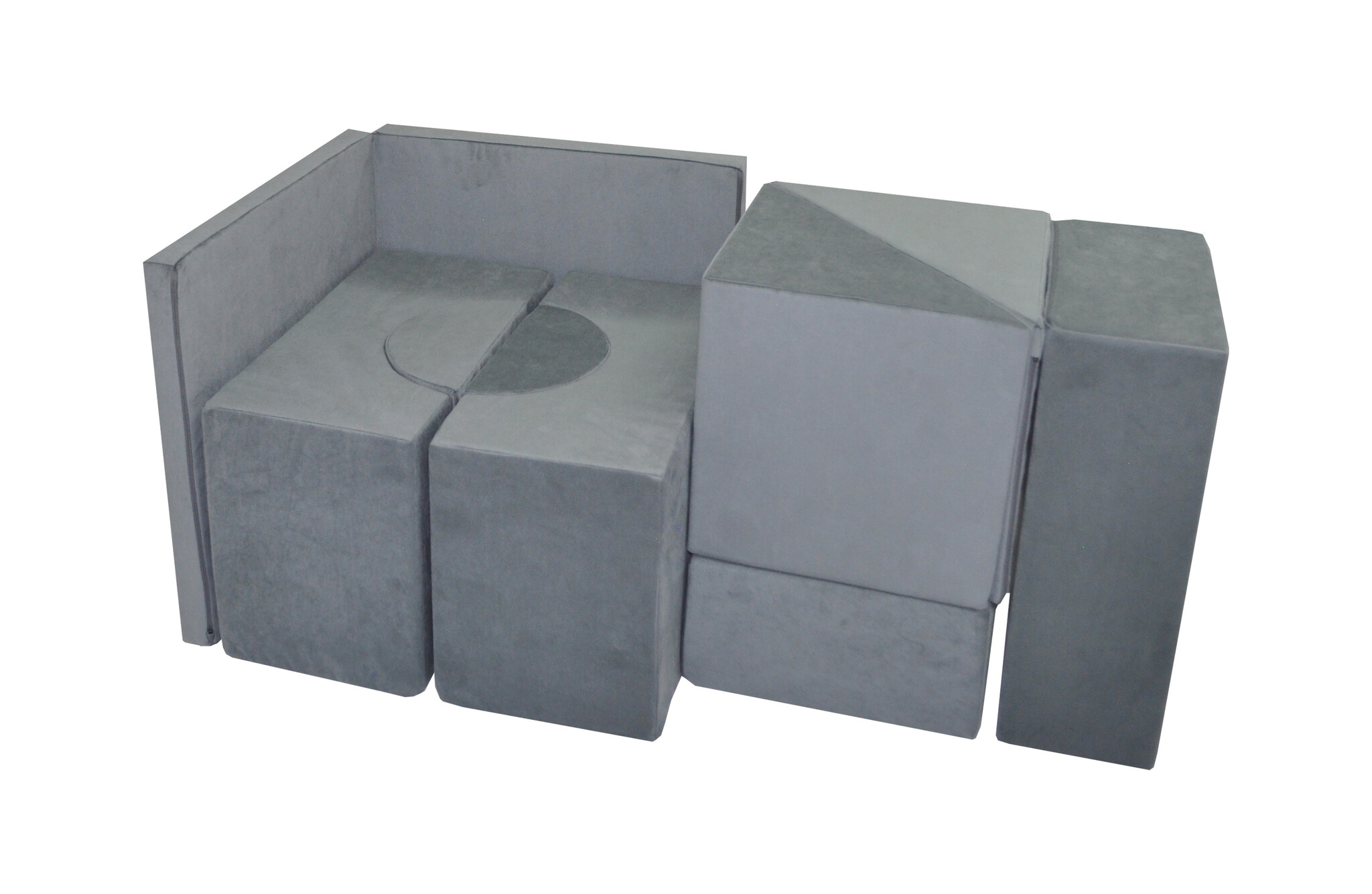 Foam blokken - soft play - ITAKA - 9 delig - donkergrijs