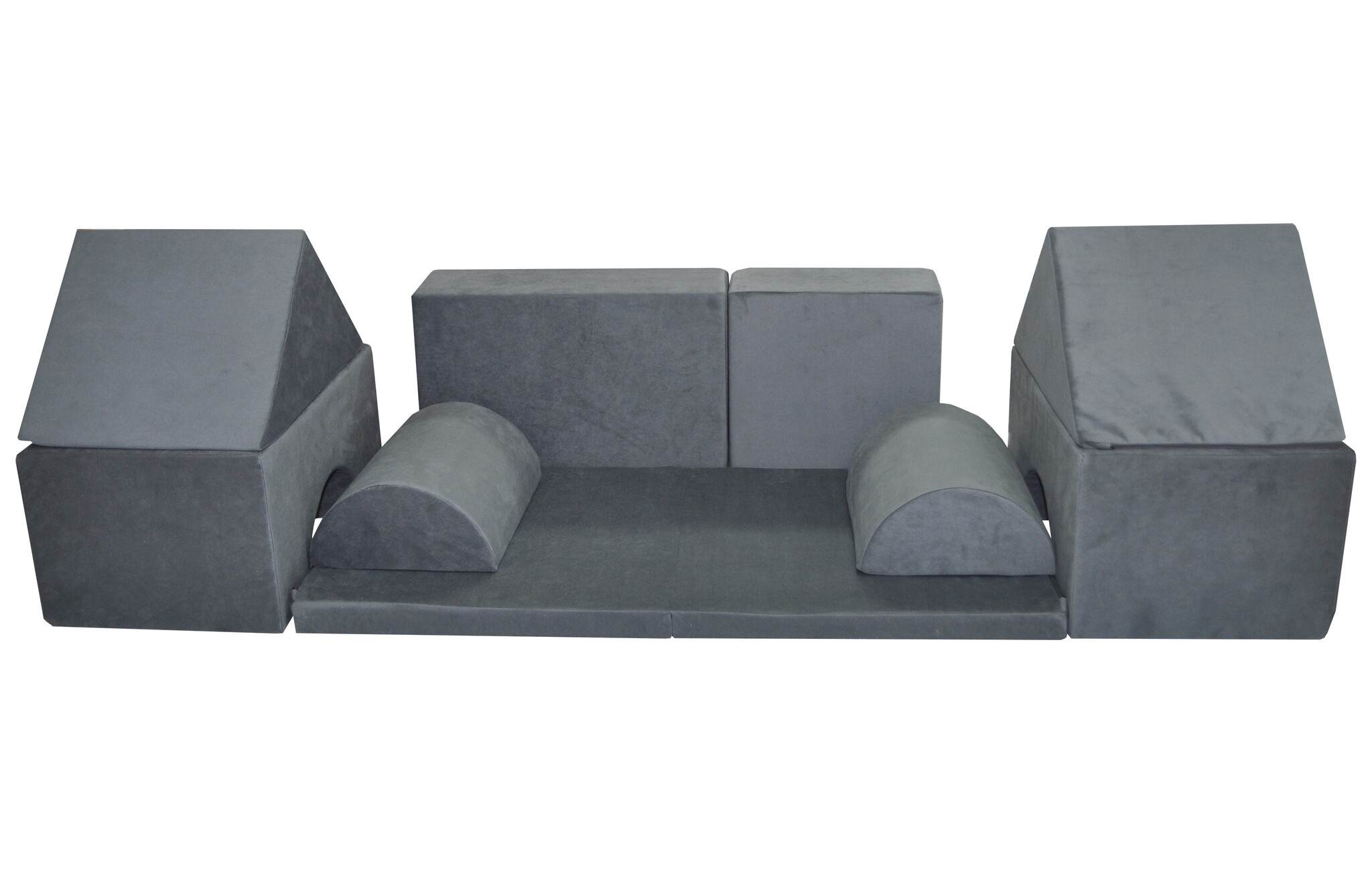 Foam blokken - soft play - ITAKA - 9 delig - donkergrijs