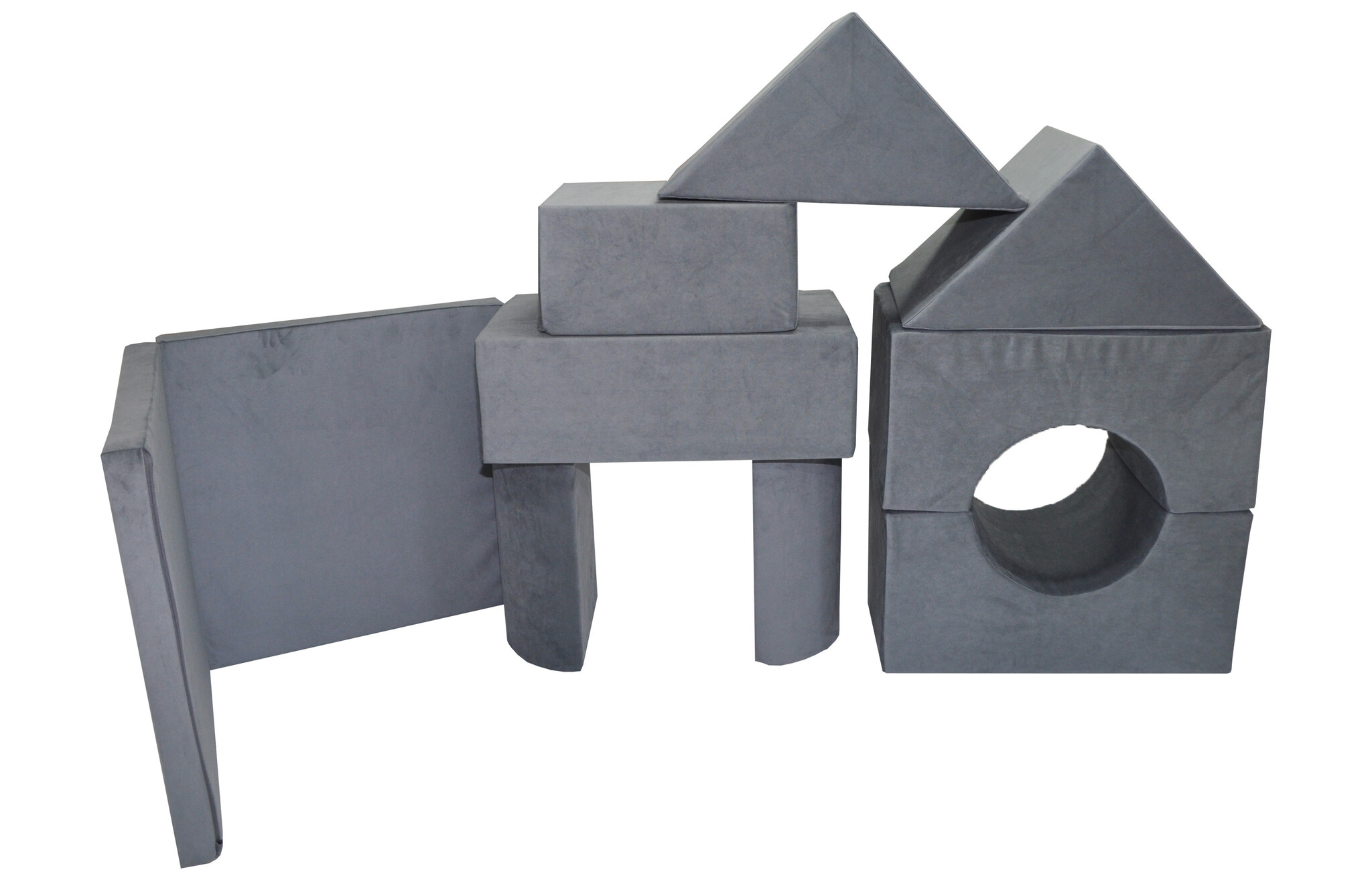 Foam blokken - soft play - ITAKA - 9 delig - donkergrijs