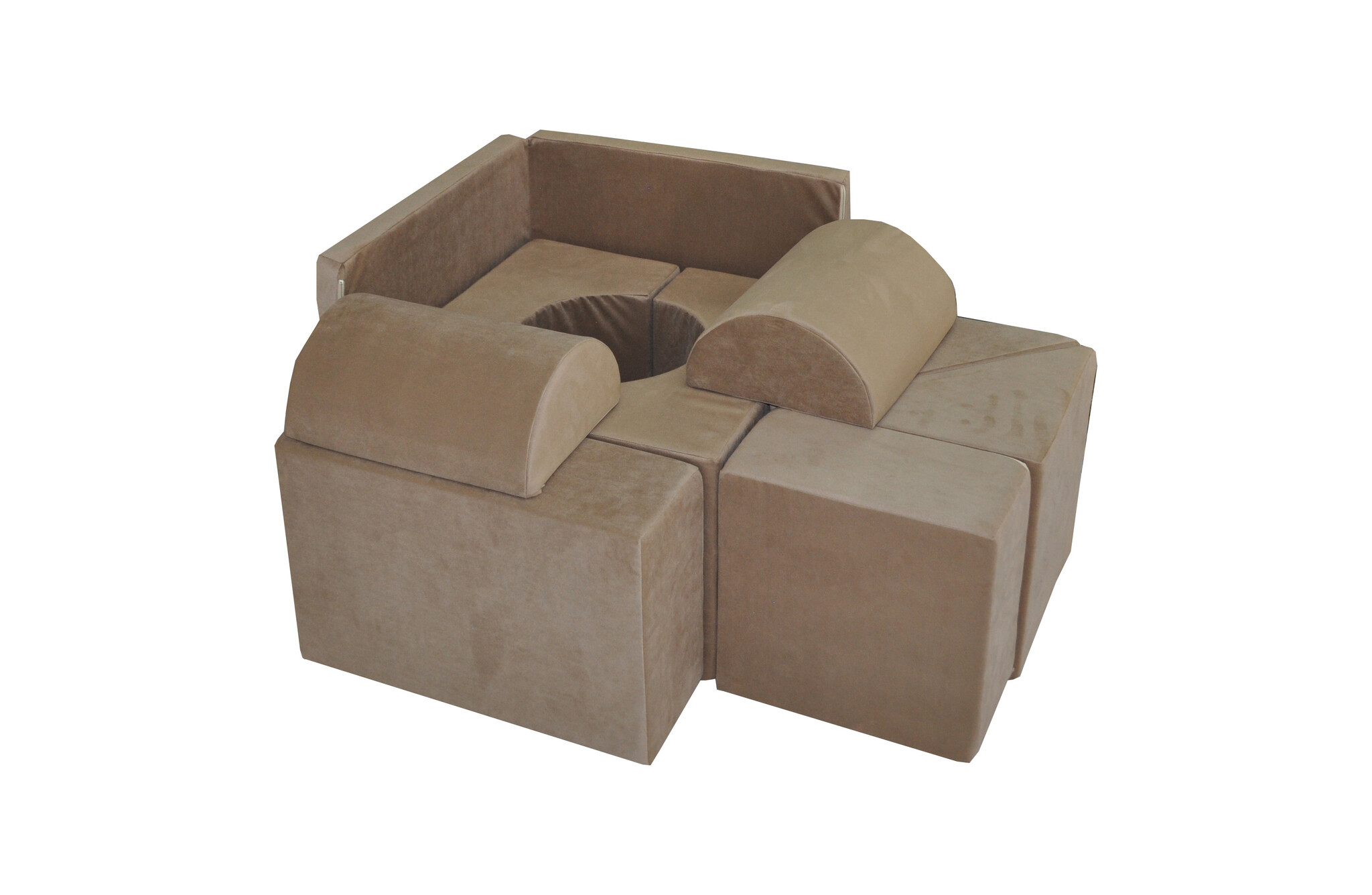 Foam blokken - soft play - ITAKA - 9 delig - cappuccino