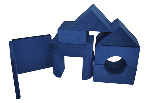 Foam blokken - soft play - ITAKA - 9 delig - marineblauw