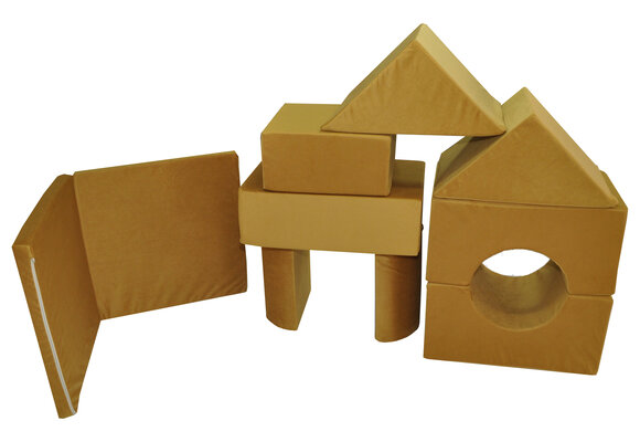 Foam blokken - soft play - ITAKA - 9 delig - okergeel